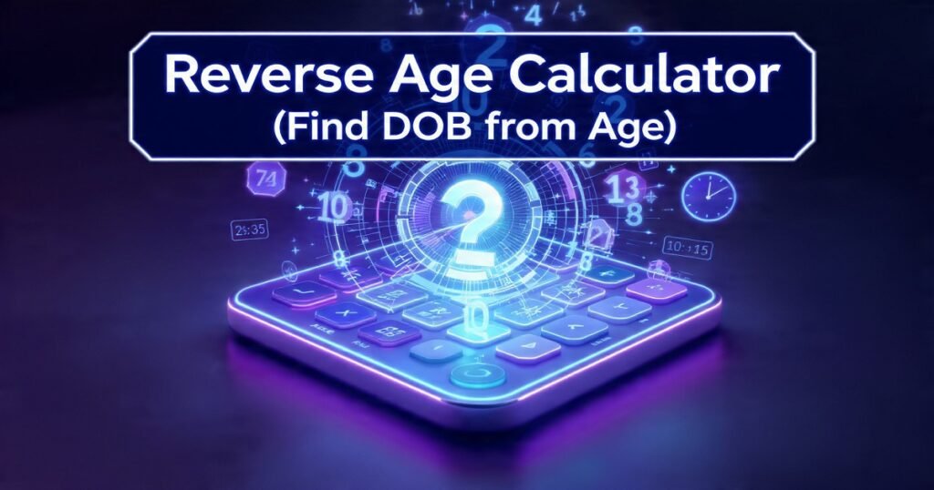 Reverse Age Calculator – Find Your Date of Birth from Age Instantly