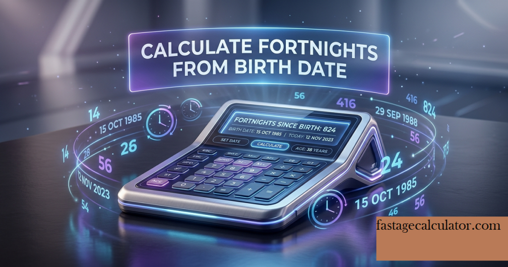Calculate Fortnights from Birth Date to find your age in 14-day periods
