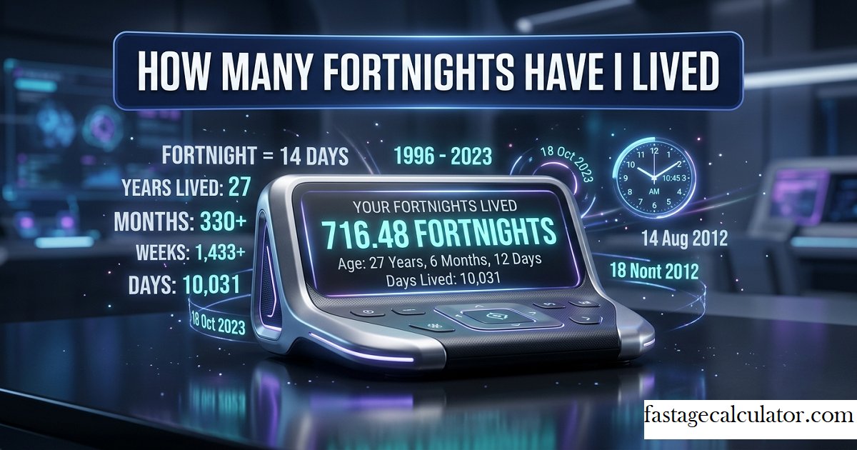 How Many Fortnights Have I Lived Calculator to find your total 14-day periods